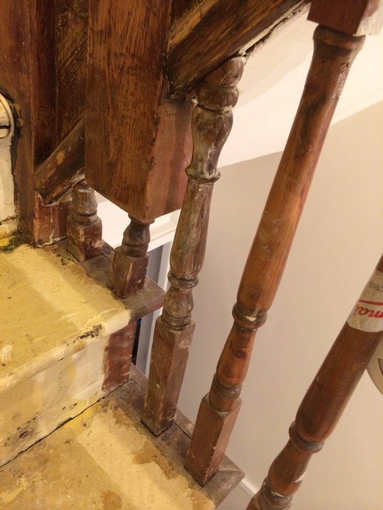 Stair Repairsreplace spindles, baserail, bullnose step Carpentry