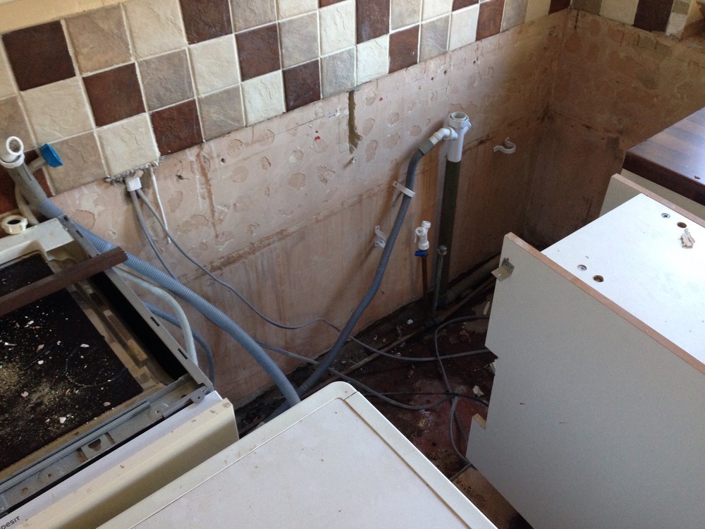 Repair leaking pipe for washing machine and dishwasher Plumbing job