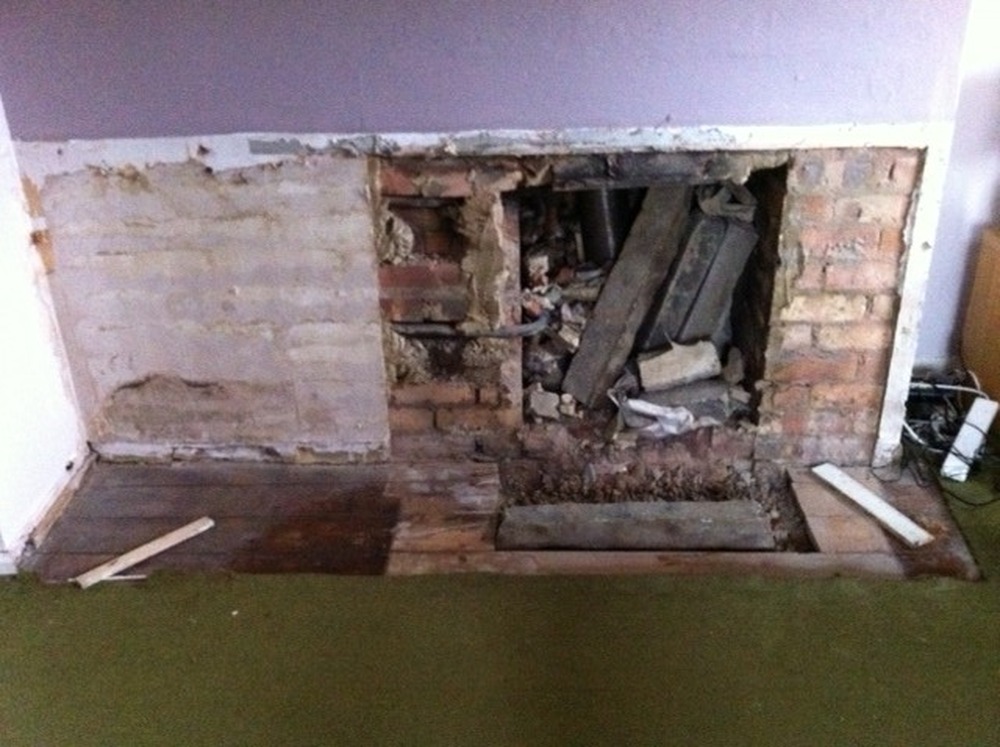 Plastering after fireplace removal (& gap in floorboard Plastering
