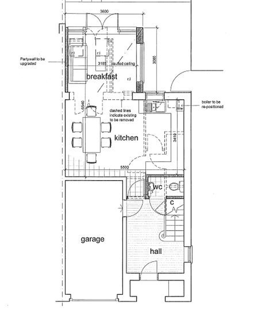 Ground floor extension, fitted kitchen and toilet Conversions