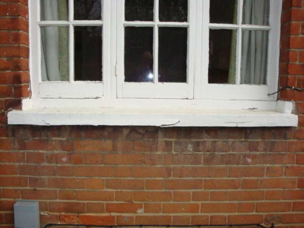 Repair frostdamaged sandstone sill Stonemasonry job in Chalfont St Giles, Buckinghamshire