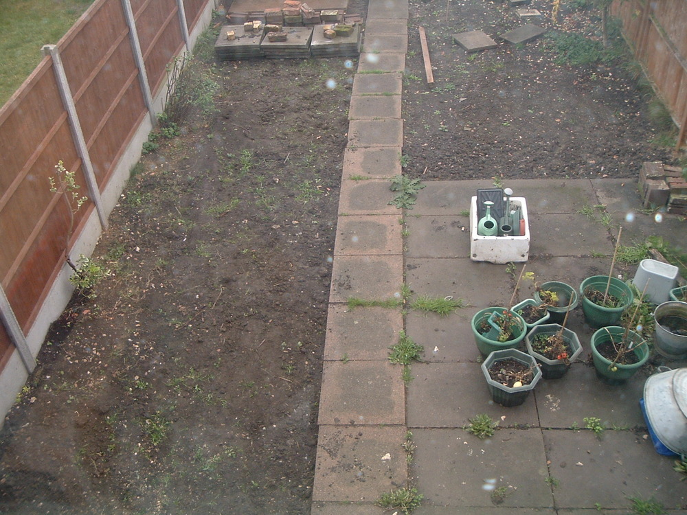 Patio, slabs and drain cover + garden - Landscape Gardening job in