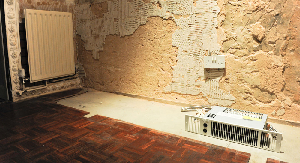 Kitchen remove radiator install Plinth heater Plumbing job in