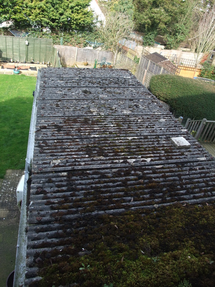 Remove & replace corrugated asbestos outhouse roof Roofing job in