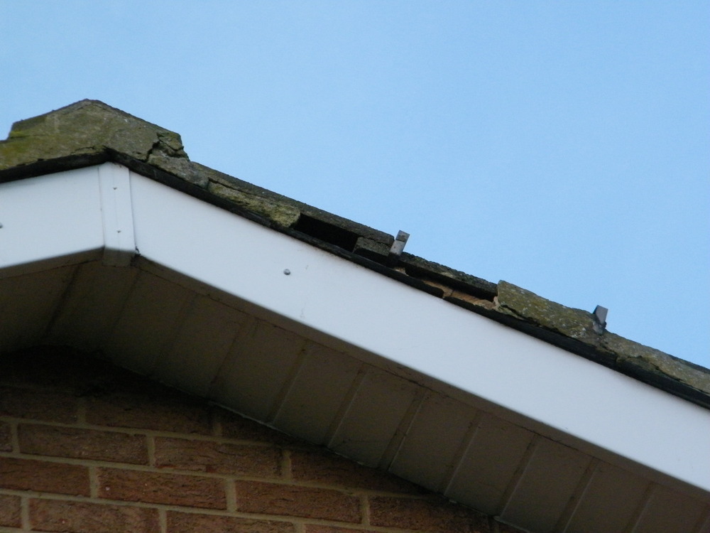Repairing Mortar on Gable End Roofing job in Darlington, County