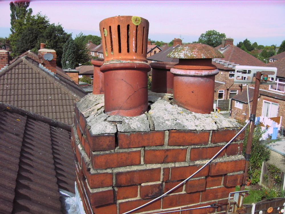 Chimney stack rebuild x 2 / scaffolding tower plus roof Chimneys