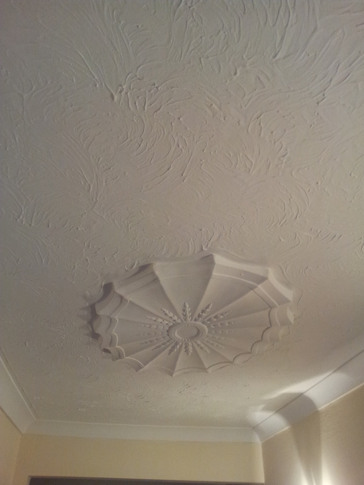 Artex (possibly asbestos) ceilings need bond and skim Plastering job