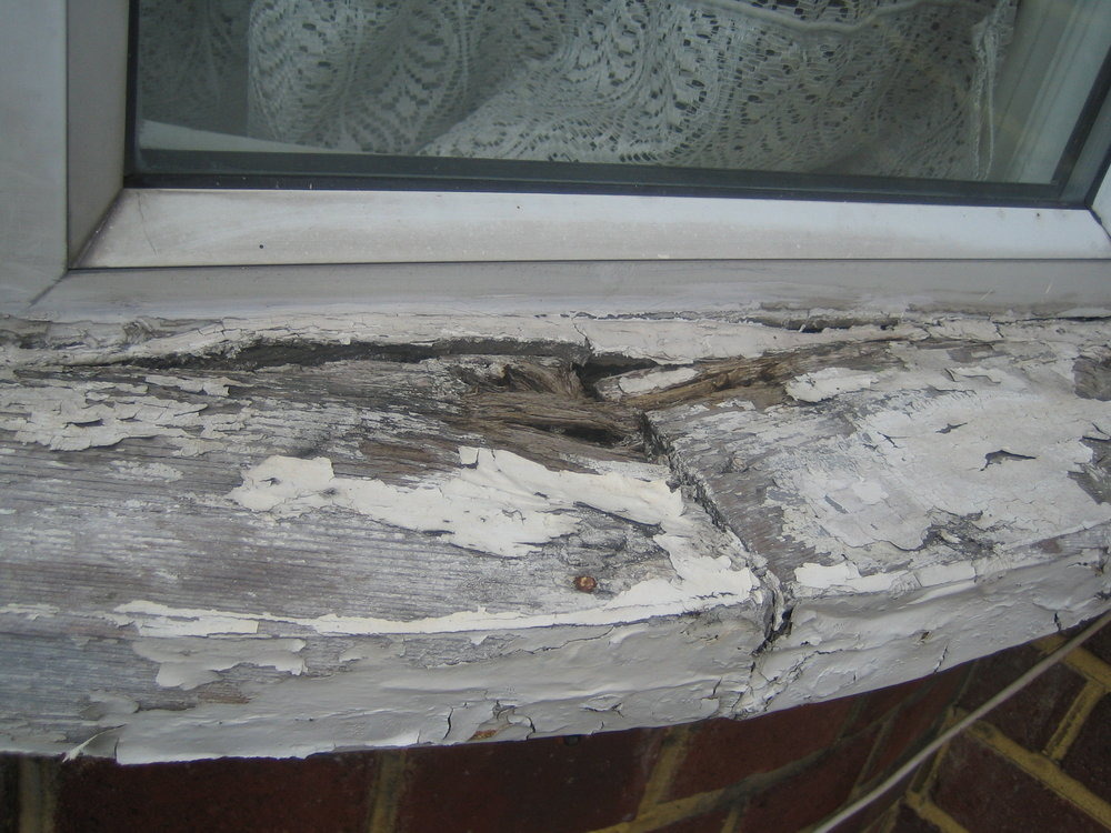 Replace an exterior rotten wooden window sill Windows