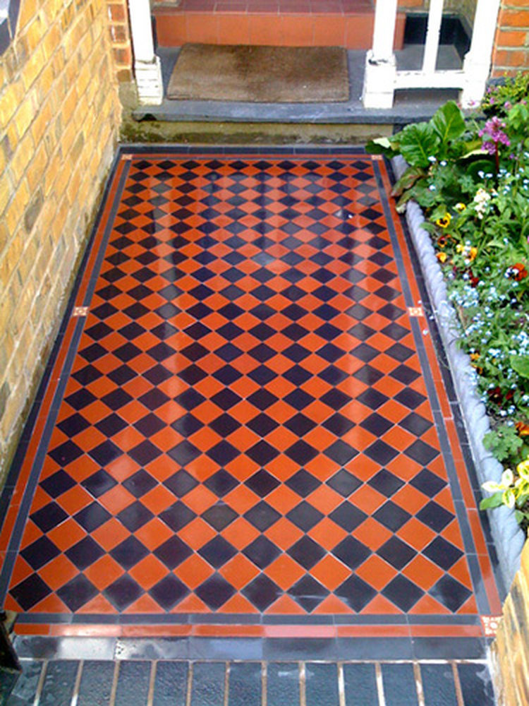 External Path Tiling using Replica Victorian Tiles Tiling job in